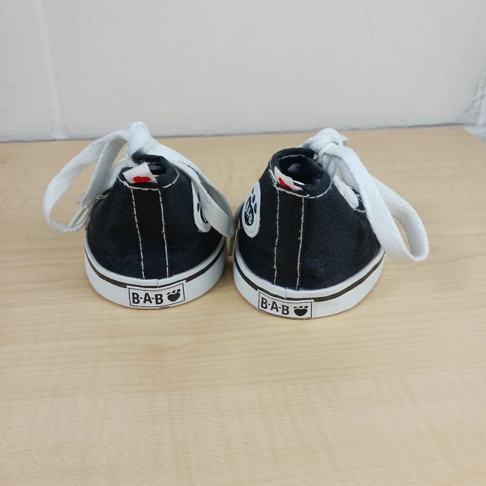 Build A Bear Workshop Black‎ & White Converse Style Sneakers Tennis Shoes Hi Top